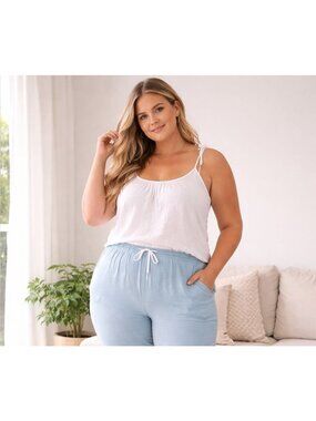 Old Navy Women's Tie-Strap Plus Size Tank Top White Size 4X